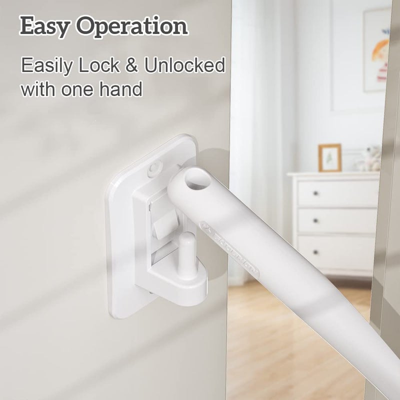 Eudemon 1 Pack Child Proof Door Finger Pinch Guard, Baby Door Stopper& Door Latch, Adjustable Door Lever Handle for Pets, Great Door Lock for Dogs, Easy Cats Entry(White) - Image 5